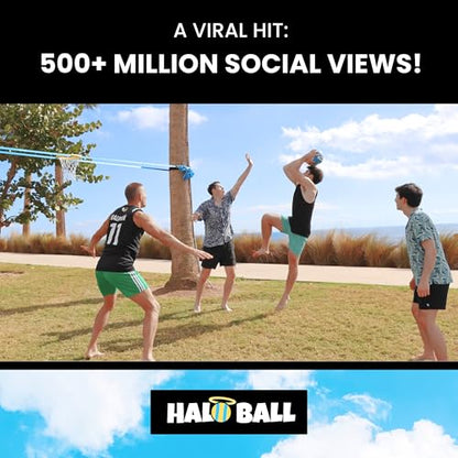 HALO BALL Portable Basketball Hoop with Adjustable Height - Play Floating Outdoor Yard Game at Beach, Lawn, Backyard, Pool, Grass - New Sport for Boys, Girls, Family