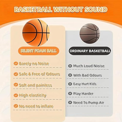 Silent Basketball, Silent Basketball Dribbling Indoor, 2025 Latest Foam Ball Indoor Training Ball（8.3in）