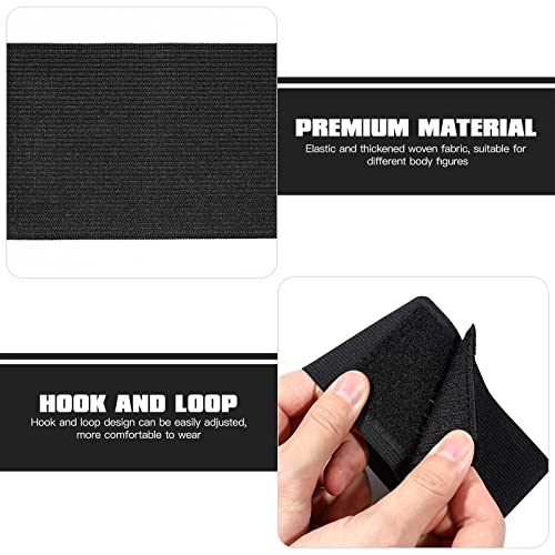 Soccer Captain Armband Nylon Football Bands for Adult Youth, Adjustable Soccer Rugby Basketball Player Bands, Black