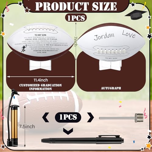 4 Pcs Autograph Football Soccer Gift Blank Signature Official Size Footballs Gifts with Acrylic Stand and Signature Pen Pump Two Tone Panels for Coach Gifts Anniversary Birthday - style: Champion