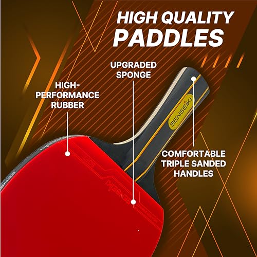 Ping Pong Paddles - High-Performance Set with Premium Table Tennis Rackets, 3-Star Ping Pong Balls, Compact Storage Case | Table Tennis Set
