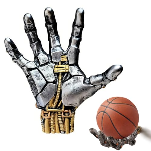 Hand Sculpture Basketball Holder Wall Mount,Art Decor Stand & Storage Rack Organizer, Display Case for Man Cave, Football Soccer Gifts,Basketball Stand,Basketball Wall Mount for Men Boys Gamers