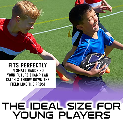 Franklin Sports NFL Team Footballs - Rubber Youth Mini Balls for All Teams - Kids 8.5" Football + Air Pump Sets - Official NFL Licensed - style: Baltimore Ravens