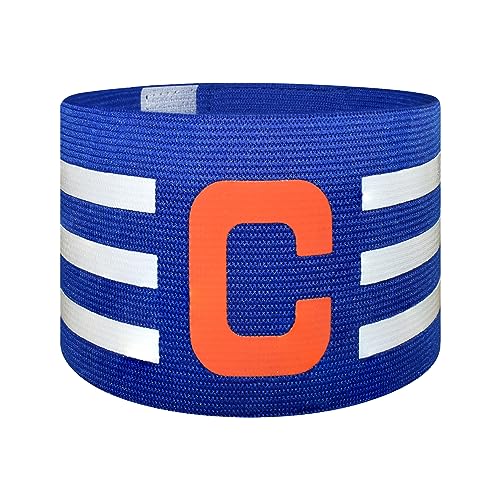 Sports Captain C Arm Band for Team Training, Unisex Elastic Soccer Captain Armband Adjustable Outdoor Football Player Captain's ArmBands for Adult - color: Navy Blue