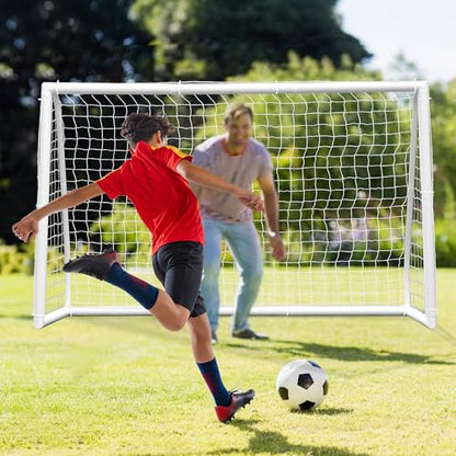 HomGarden Portable Soccer Goal for Backyard,12x6 / 10x6.5 / 8x5ft /6x4 Full Size Soccer Goals for Kids Adults Soccer Net Backyard Soccer Goals - size: 8×5 ft