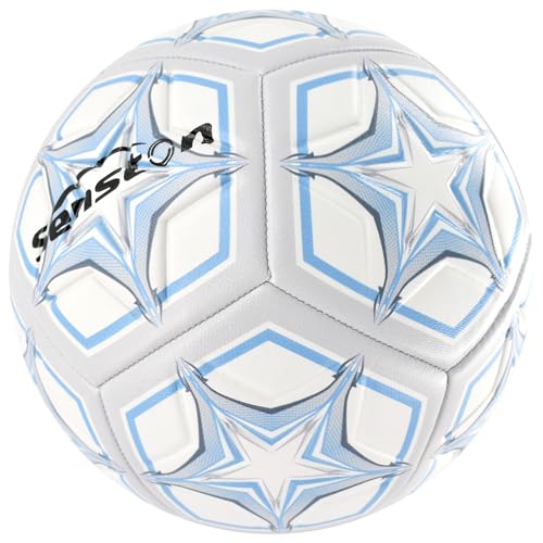 Senston Soccer Ball Size 4 & 5 with Air Pump and Needles - Durable PVC Training Football with Thickened Nylon Winding and Butyl Bladder for Shape Retention - High Value Soccer Set - color: gray, size: size 5