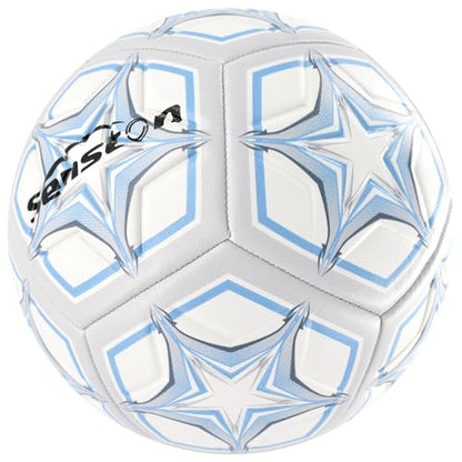 Senston Soccer Ball Size 4 & 5 with Air Pump and Needles - Durable PVC Training Football with Thickened Nylon Winding and Butyl Bladder for Shape Retention - High Value Soccer Set - color: gray, size: size 5