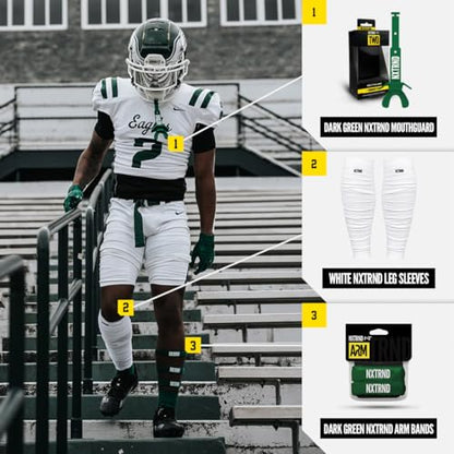 1 Pair Nxtrnd Bicep Bands, Sweat-Absorbent Arm Sweatbands, Football Accessory - color: Dark Green