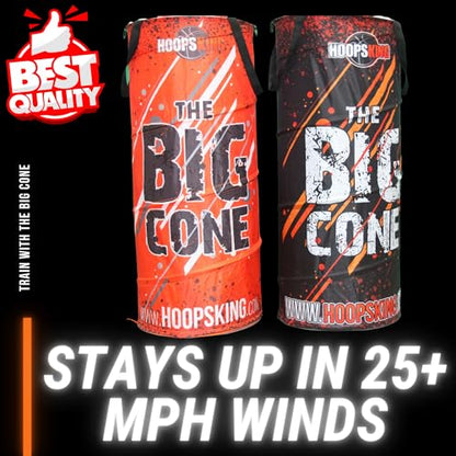 HOOPSKING Big Cone Sports Training Cone for Basketball, Soccer, Football, & Lacrosse - color: Black