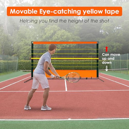 ORIENGEAR Tennis Rebound Practice Wall - 12ft x 6ft Rebounder Net for Racquet Sports, Ball & Pickleball, Training Backboard for Court Backyard and Indoor & Outdoor Use