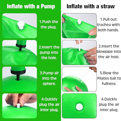 2 Pcs Connection Ball with Pump 9 Inch Pilates Baseball Softball Batting Trainer Improve Arm Action Hitting & Pitching Efficiency Connection Ball for Baseball - color: green