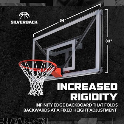 Silverback NXT 54" Wall Mounted Basketball Hoop, Indoor / Outdoor Basketball Hoop with QuickPlay Design - color: Fixed Height