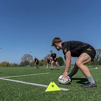 FORZA Jumbo Triangle SuperCones | Professional Football Training Cones with Triangular Design - Ideal for Speed, Agility, and Footwork Drills [Pack of 20 with Carry Bag]