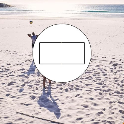 Beach Volleyball Court Marking Line Portable Design Heavy Duty 26.3 Ft X 52.5 Ft - color: Black