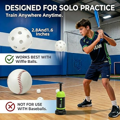 Smartway Pop-Up Baseball Trainer & Mini Baseball Popper – Batting Machine for Perfect Swings, Hitting Practice Equipment Without a Pitcher (6 Balls Included)