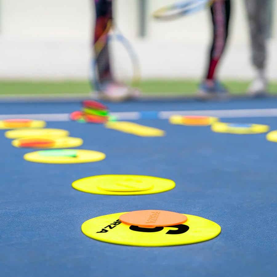 FORZA Numbered Flat Disc Markers [Set of 10] | Non-Slip Training Discs for Soccer, Footbal,l Basketball & Speed Agility Drills | High Visibility, Indoor & Outdoor Coaching Equipment