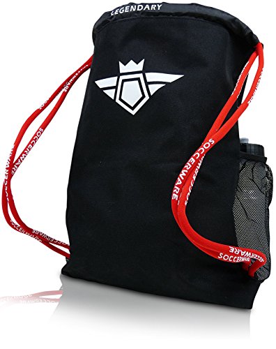 Soccerware Soccer Bag Backpack - Youth & Kids, Organize Sports Gym Equipment - Boys Girls - color: Red