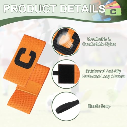 Captain Arm Bands for Soccer, Soccer Captain C Armband, Elastic Protective Arm Badge Adjustable Bands