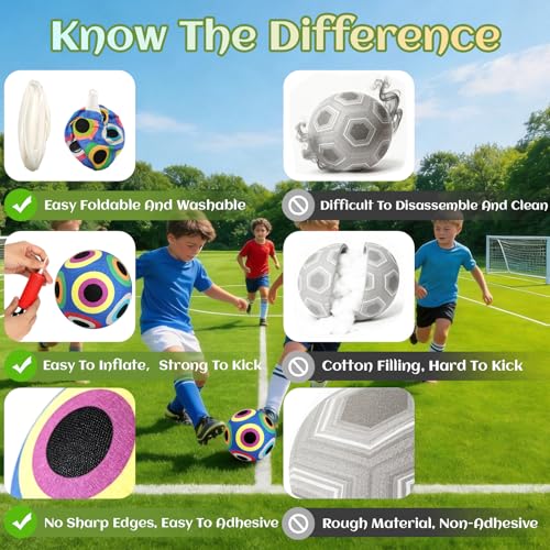 Soccer Ball Game Mat Set for Kids, Sticky Soccer Target Game with 59 x 39 in Flannel Mat, Scoreboard and 2 Balls, Indoor Outdoor Soccer Toys for Ages 3–8 (Medium)