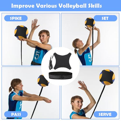 Solo Volleyball Trainer: All-in-One Volleyball Training Equipment with Rebounder for Serving, Spiking & Setting Practice Serve Trainer & Practice Gift for Beginners to Pros - style: VET04