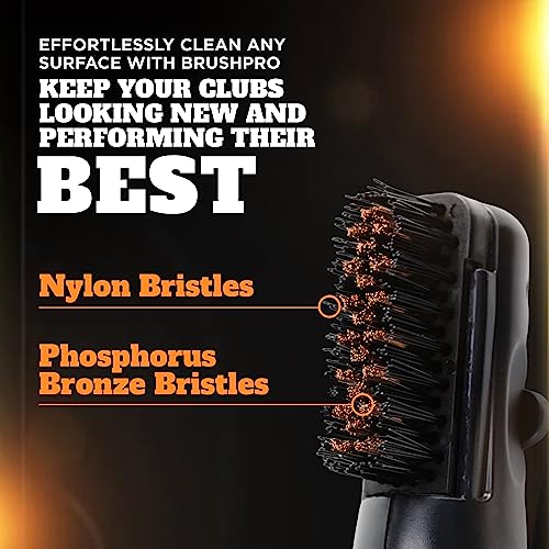 Frogger BrushPro Latch-It Golf Club Cleaner, Ergonomic Grip and Latch-it Magnet - Professional Golf Club Brush and Groove Cleaner for Golfers - color: Blue