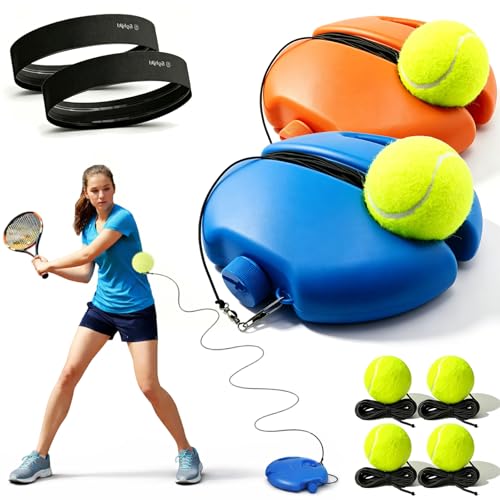 Solo Tennis Trainer Rebound Ball with String, 2026 New Portable Tennis Trainer Set for Self Practice, Tennis Training Equipment for Adults Kids Beginners with Elastic Balls - color: Mixed B