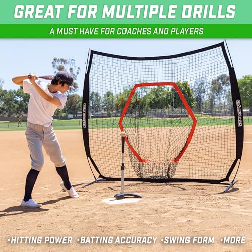 GoSports Baseball & Softball Pro Batting Tee with Heavy-Duty Tripod Base Design and Adjustable Height