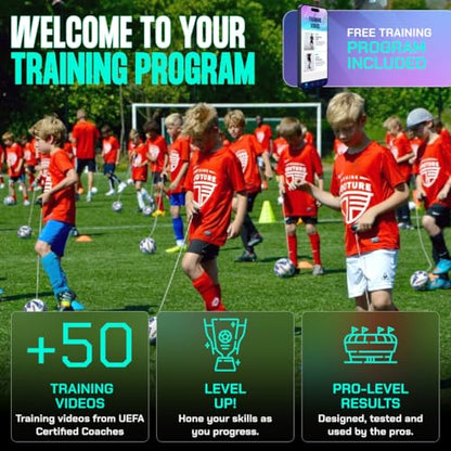 SenseBall Soccer Trainer Ball with Free App | Training Equipment for Young Players | Soccer Gifts | Improve Ball Control, Footwork & Coordination with Professional Coach Program & 50+ Exercise Videos - size: Pro-Level Size 2
