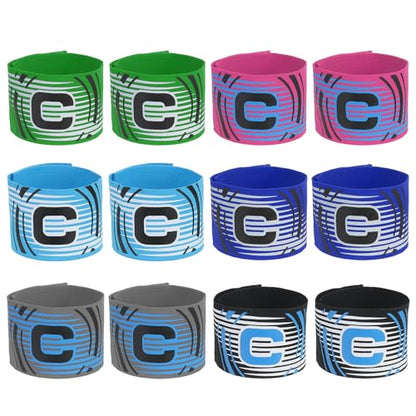 PATIKIL Soccer Captain Armband, 12 Pcs Captain Arm Bands for Soccer Elastic Captain C Arm Band Sports Captain Armbands for Youth Adult Football Team Training 6 Color