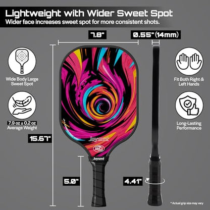Pickleball Paddles Set, USAPA Approved Carbon Fiber Pickleball Set of 2 with Beginner Pickleball Rackets, Indoor Outdoor Pickle Balls for Adults Men Women, JT-1 - color: Surge