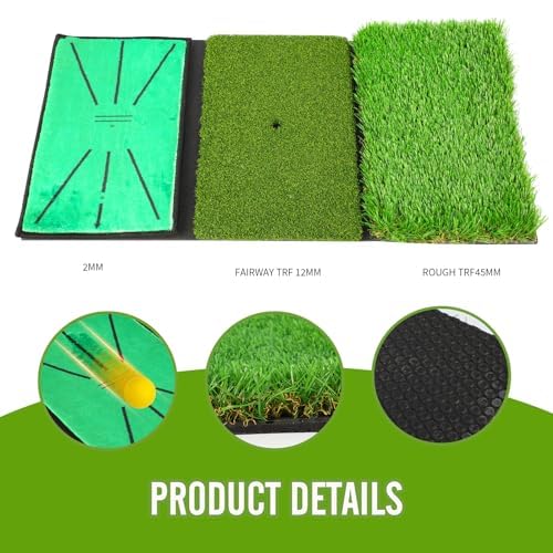 Golf Chipping Net Set,Pop Up Net with Durable Rubber Training Mat,10 Golf Tees,6 Practice Balls,6 Foam Balls and Carry Bag for Indoor & Outdoor Game