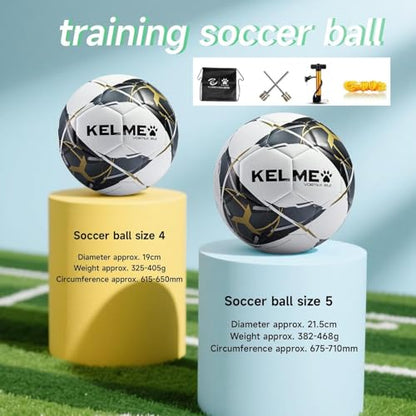 KELME Soccer Ball Sizes 4, 5 - Practice and Match Ball for Adults, Wear-Resistant Lightweight Design for Training and Games