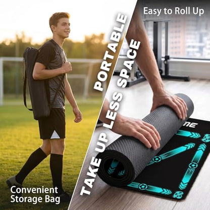 Britimes Soccer Training Mat Football Footstep Training Mat 35 * 24 in - color: Blue-green