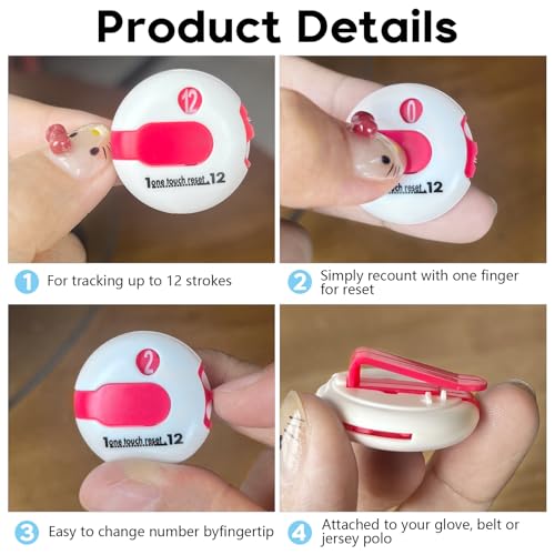 Mini Golf Score Counter with Reset – Easy Attach to Scorekeeper Gloves, Compact Stroke Tracker for Golf Games