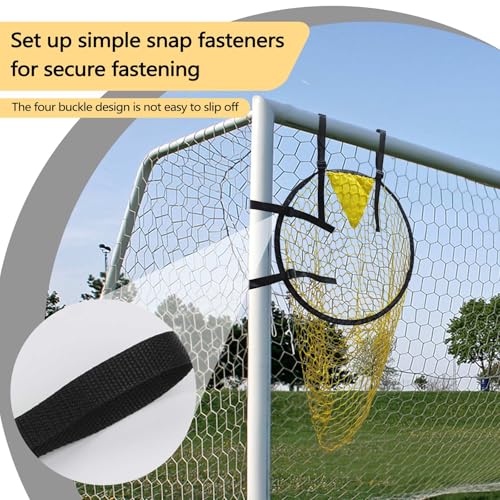 ASTIMESA 2 Pieces Easy to Attach and Detach Soccer Target Net Training, Portable Football Target Net for Corner Shooting Accuracy Practice, Fits Most Standard Goals with Adjustable Long Straps