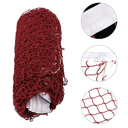 Portable Badminton Net for Outdoor Sports, Red, Mesh Design, Multi-Sport Compatible for Tennis, Soccer, Volleyball, Backyard, Gym, Park