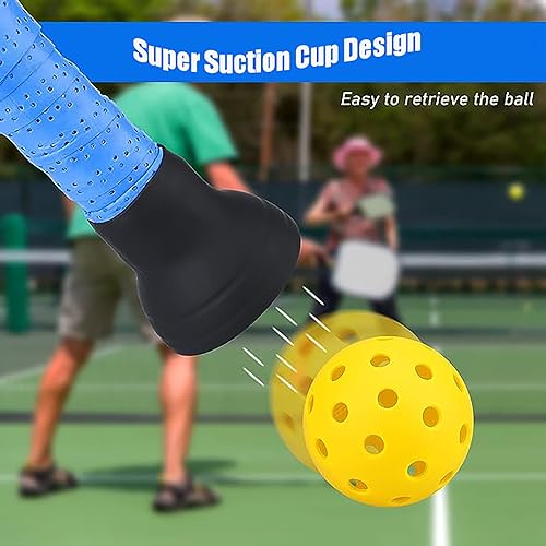 VCISPOK Pickleball Ball Retriever, Silicone Picker On Paddles, Easy Accessory to Pick Up Balls Without Bending Over, Fits Any Paddles - color: Black-1 Pack