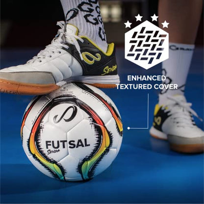 Senda Vitoria Premium Match Futsal Ball, Fair Trade Certified - color: Red/Light Blue, size: Size 3