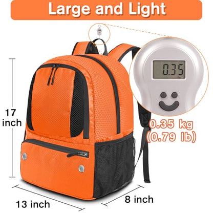 YOREPEK Soccer Backpack,Soccer Bag with Ball Holder, Water resistant Sport Equipment Bags Fit Basketball Volleyball Football - color: Orange