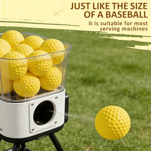 60 MPH Dimpled Baseballs 12 Pack, 9 Inch PU Pitching Machine Balls for Adult, Durable Training Baseballs for Hitting Fielding Practice, Hand-Eye Coordination, Backyard Play & Pet Play Yellow