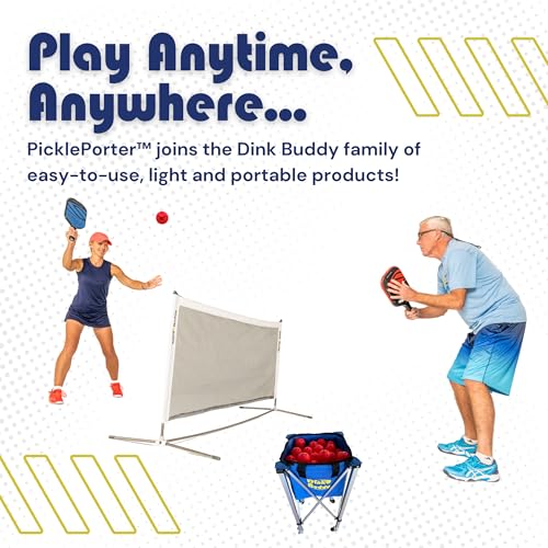 Pickleball Hopper with Wheels – Portable Ball Caddy – Pickleball Basket Holds 110 Balls