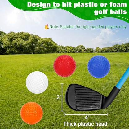 CWLAKON Golf Club Length Adjustable for Backyard Golf Game, Yard Golf Games Club for Toddlers Junior Adults Family, Plastic Golf Club for Indoor Outdoor Golf Training Chipping Games, 2 Pack