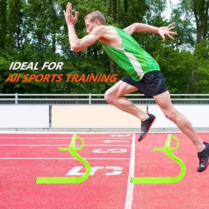 10 Pcs 6" Speed Agility Training Hurdles with 6 Marker Cone Durable Training Hurdle Agility Plyometric All Purpose Speed Hurdle Equipment for Athletes Soccer Basketball Football Practice - color: Green