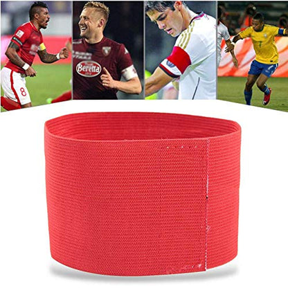 12.2x2.6 in Bright Colors Player Bands, Lightweight Portable Good Texture Captain Arm Bands, Elastic Nylon Hook&Loop for Youth for Adult(red)