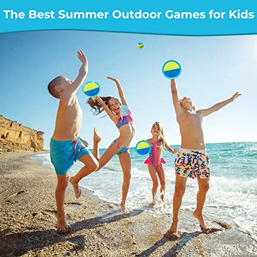 Kids Toys - Outdoor Games, Beach Toys, Toss and Catch Ball Set, Perfect Beach Games Sets Playground Sets for Backyards Easter Gifts for Kids (Light Blue) - color: Light Blue