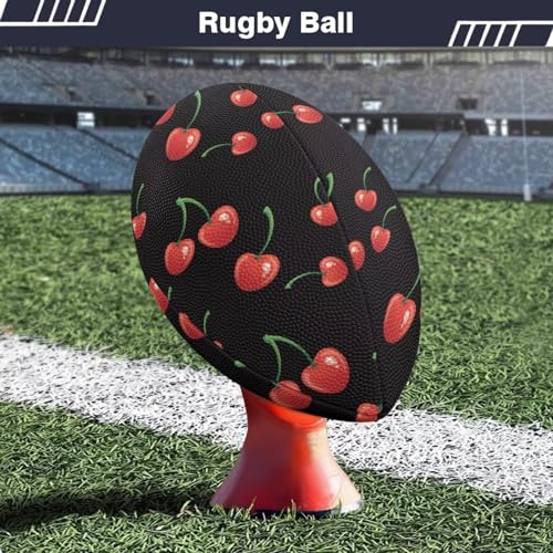 SYtrade Recreational Football Game Footballs PU Composite Leather Footballs for Training Indoor Outdoor - color: Red Cherry Black