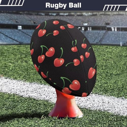 SYtrade Recreational Football Game Footballs PU Composite Leather Footballs for Training Indoor Outdoor - color: Red Cherry Black