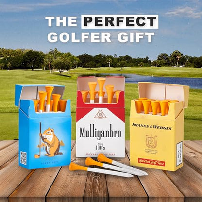 Shanker Golf - Funny Golf Tees – MulliganBro 10 Pack - Funny Golf Gift for Men - Parody Golf Accessories - Cool Novelty Tees for Golfers - Golf Gag Gift
