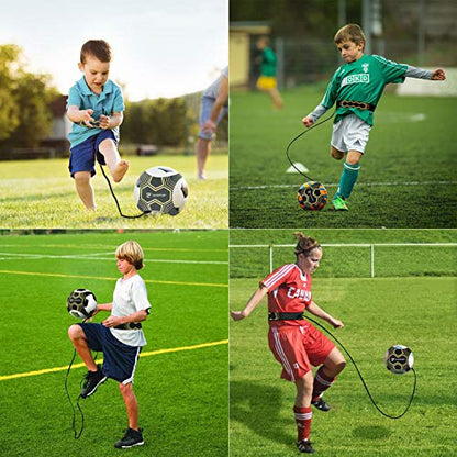 Surpop Soccer/Volleyball/Rugby Trainer, Football Kick Throw Solo Practice Training Aid Control Skills Adjustable Waist Belt for Kids Adults - color: pink