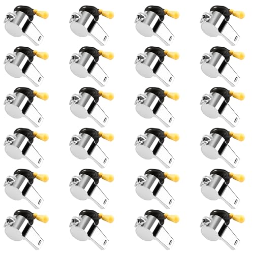 Bsofing Whistle 24 Packs Referee Whistle for Teachers Coaches Whistles with Lanyard Stainless Steel Whistles Loud Crisp Sound, Great for Coaches Referees and Officials - style: 24 Pcs